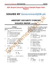 Asf Original Solved Papers Docx Governmentjob Pk Testmaster Paper