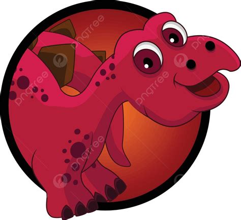 Gambar Dinosaurus Lucu Kartun Senyum Dinosaurus Menyenangkan Vektor