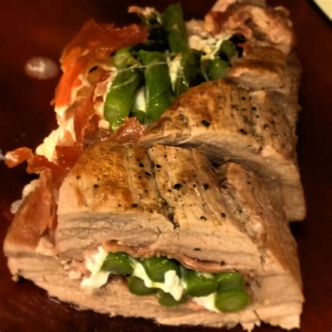 Stuffed Pork Tenderloin With Prosciutto Mozzarella And Asparagus