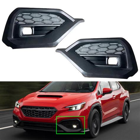 2x Front Bumper Fog Light Lamp Cover Grille Bezel Trim For Subaru WRX