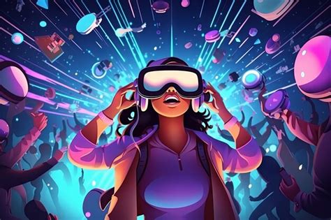 Женщина из мультфильма в VR-очках | Бесплатно Фото