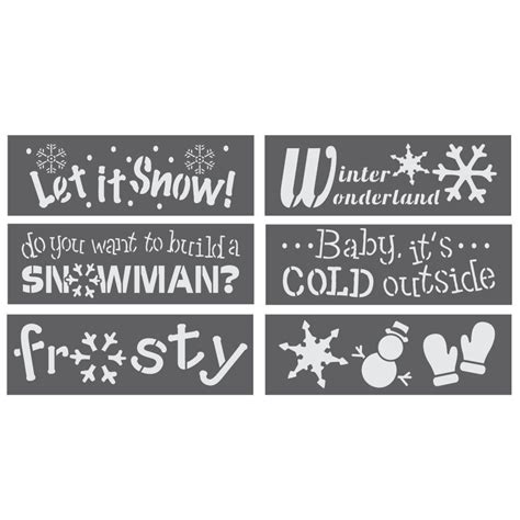 Winter Wonderland 6 Piece Christmas Craft Stencil Kit