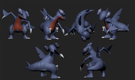 Descargar Archivo Stl Gible Gabite Y Garchomp Poses Diferentes Cada