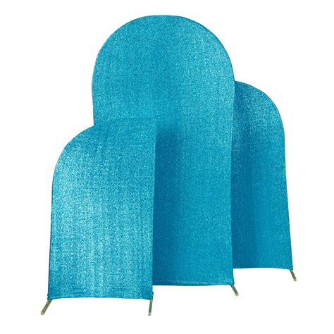 Shimmer Spandex Arch Covers For Chiara Frame Backdrop 3pc Set Aqua B