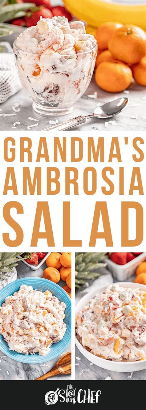 Grandma S Ambrosia Salad Is A Creamy Fruit Salad Filled With Pineapple