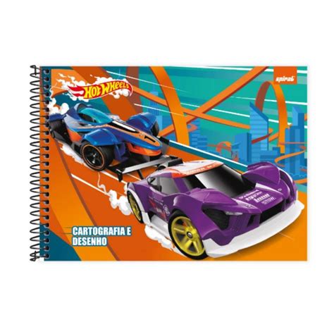 Caderno Cartografia E Desenho Capa Dura 48 Folhas Hot Wheels Mattel PT 1 UN Shopee Brasil