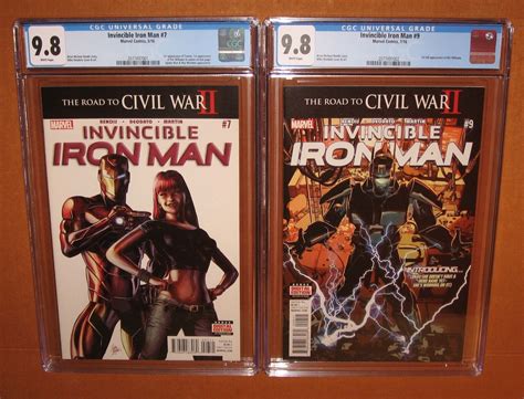 Invincible Iron Man 7 9 BOTH 1st Print CGC 9 8 W WHITE Pages 12 Pix