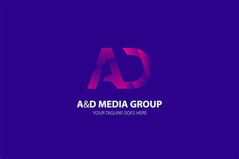 Premium Vector A And D Media Group Logo Design Gradient Background