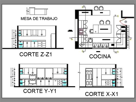 Cuisine dans AutoCAD Téléchargement CAD gratuit 156 06 KB Bibliocad