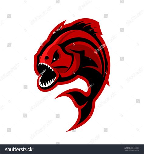 Furious Piranha Sport Vector Logo Concept Vector De Stock Libre De