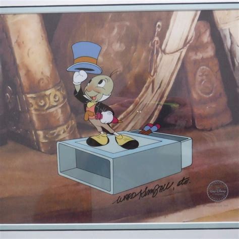 St Jiminy Cricket Sericel Ever Made Pinocchio Cel Disney Signed Ward