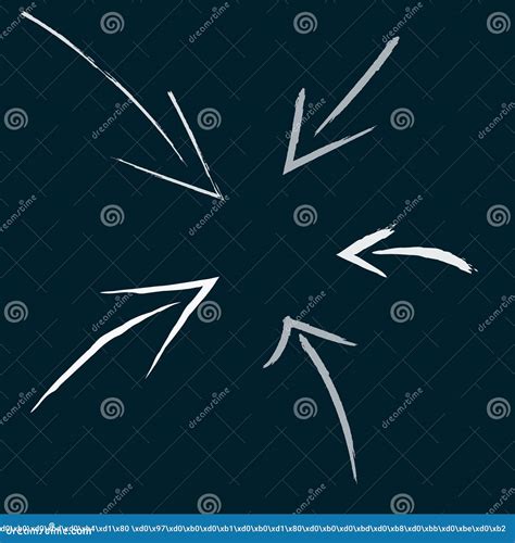 Abstract Curved Arrows Vector Set Isolated On White Background Stock