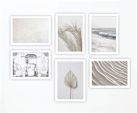 Kit De Quadros Decorativos Paisagem Natural Neutro Mar Boho