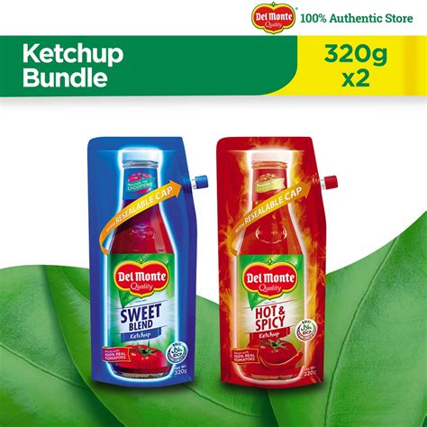 Del Monte Sweet Blend Ketchup 320g Pouch And Del Monte Hot And Spicy