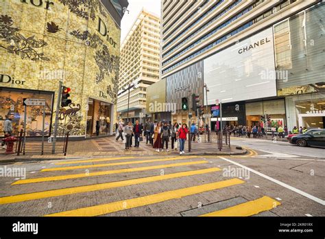 Hong Kong Circa December Street Level View Of Hong Kong Stock