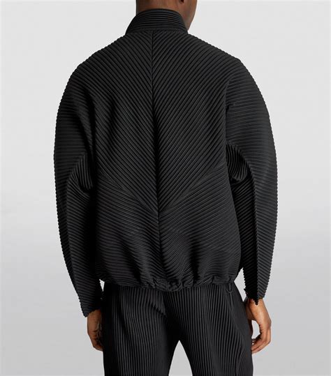 Mens Homme Pliss Issey Miyake Black Parallel Pleated Jacket Harrods Uk