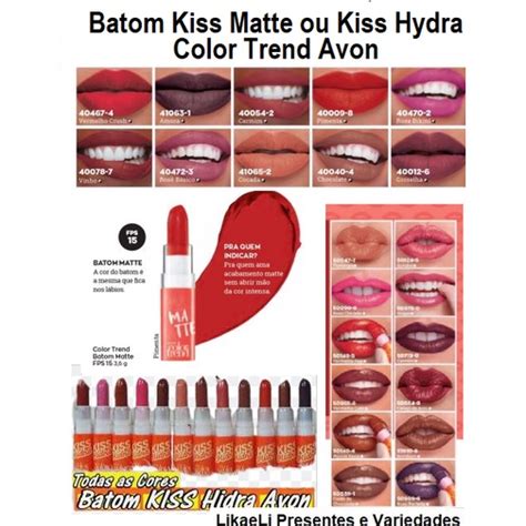 Batom Kiss Hidra OU Kiss Matte FPS 15 3 6 G Color Trend Da Avon