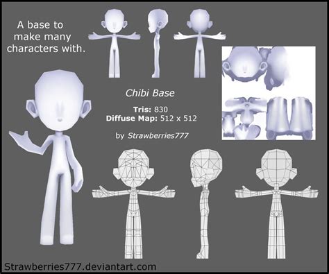 3d Chibi Base By Crysenley On Deviantart Low Poly Character 3d Model Character Character