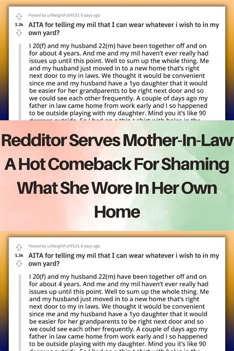 Redditor Serves Mother In Law A Hot Comeback For Shaming What She Wore