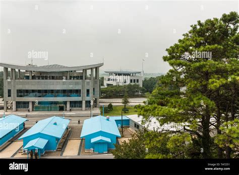 Panmunjom, North Korea - July 30, 2014: Panmunjom, border between North ...