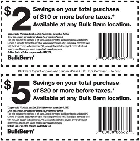 Bulk Barn Canada Coupons: Save $2 to $5 Off, until November 4