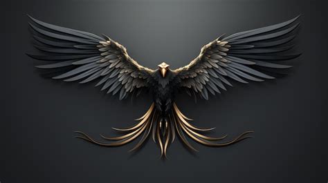 Premium AI Image | A black bird symbol illustration exudes powerful ...