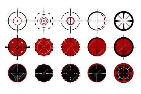 Pontuações De Atirador Ou Conjunto De Ilustração De Desenho De Mira