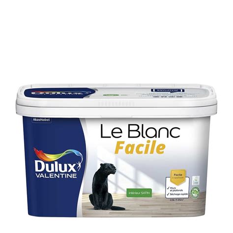 Peinture Le Blanc Facile Dulux Valentine Satin Blanc L Bricomarch