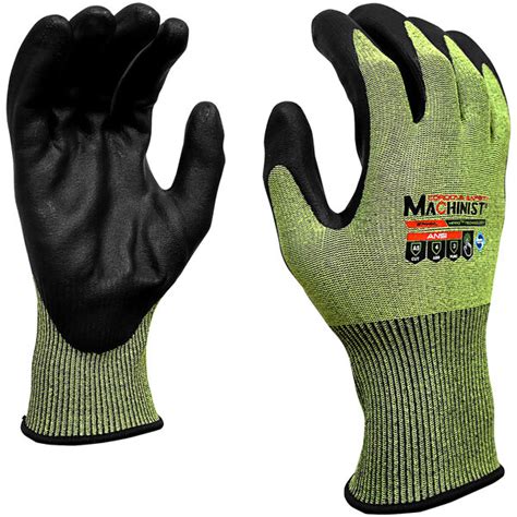 Cordova Machinist Hi Vis Green HPPG Cut Resistant Gloves With Black