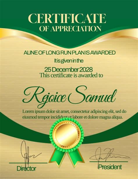 Certificate Of Appreciation Template Postermywall