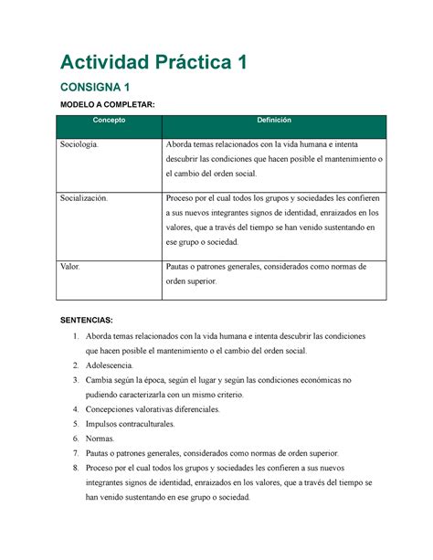 AP1 Consigna 1 Actividad Práctica 1 CONSIGNA 1 MODELO A COMPLETAR