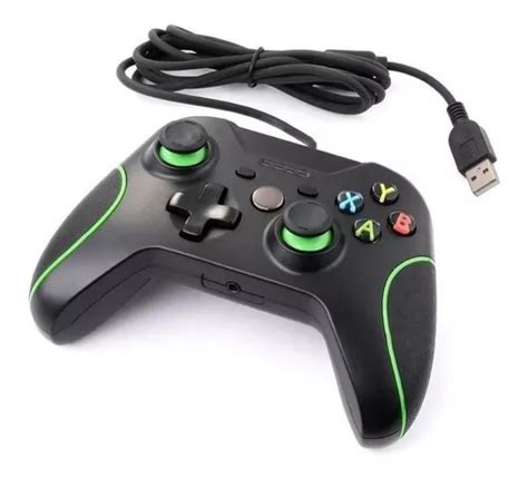 Controle Manete Fio Usb Compatível Xbox One Pc Gamer Cor Preto