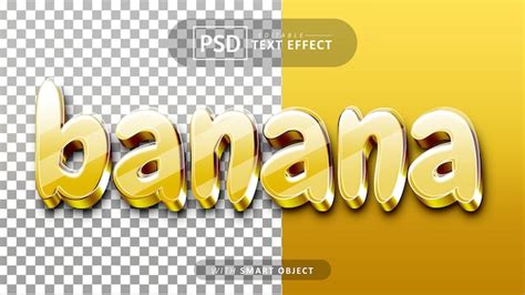 Premium PSD Banana 3d Text Effect Editable