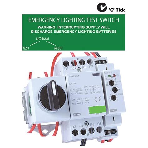 Emerg Light Test Switch Open 4nc 240v Emergency Test Switch