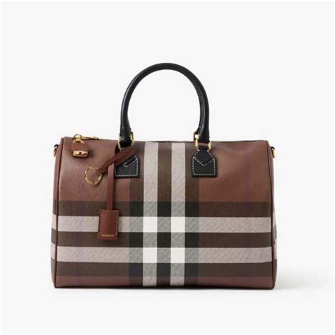 Burberry Women Mini Check Bowling Bag Black