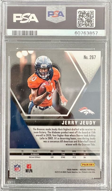 Mosaic Jerry Jeudy Nfl Debut Rookie Rc Psa Mint Broncos Ebay