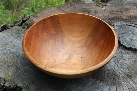 Hand Turned Cherry Wood Bowl Large Salad Bowl