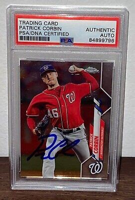 Patrick Corbin Signed Autographed 2020 Topps Chrome 195 Card PSA EBay