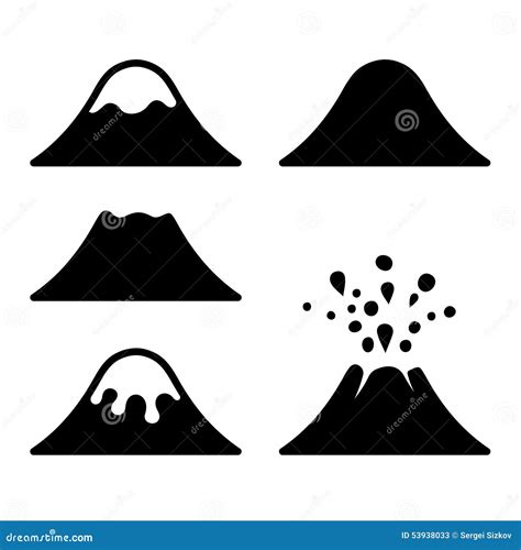 Volcano Icons Set Vector Stock Vector Illustration Of Erupt 53938033