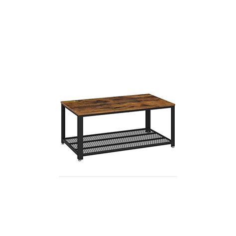 Vasagle Industrial Coffee Table With Storage Shelf For Living Universe Furniture