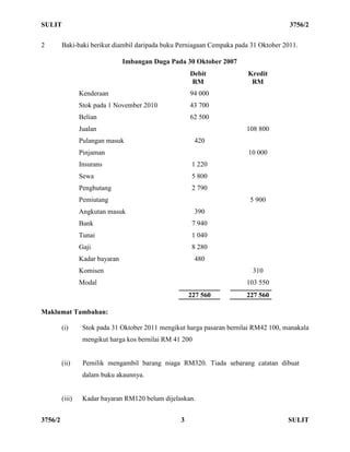 108545792 Peperiksaan Akhir Tahun 2011 Kertas 2 Prinsip Perakaunan