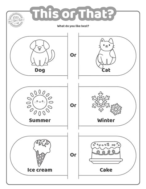 Free Printable ‘this Or That Questions For Kids Kochify The News