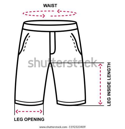 Mens Running Shorts Size Chart Vector Stock Vector Royalty Free