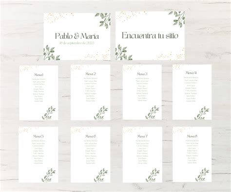 Plantillas para la Distribución de Mesas en Bodas Word Gratis