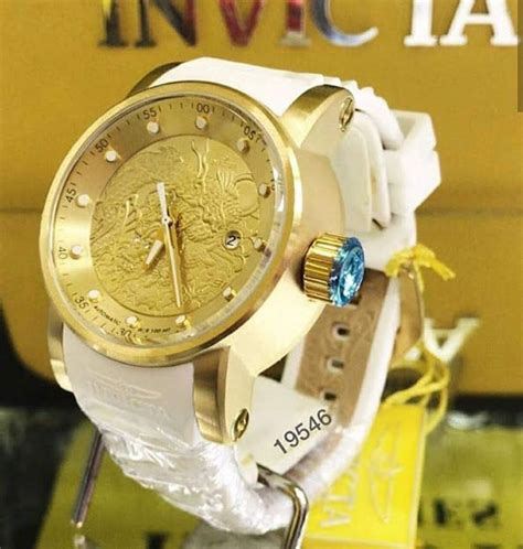 Rel Gio Invicta Dragon Yakuza S Branco Dourado Rel Gio