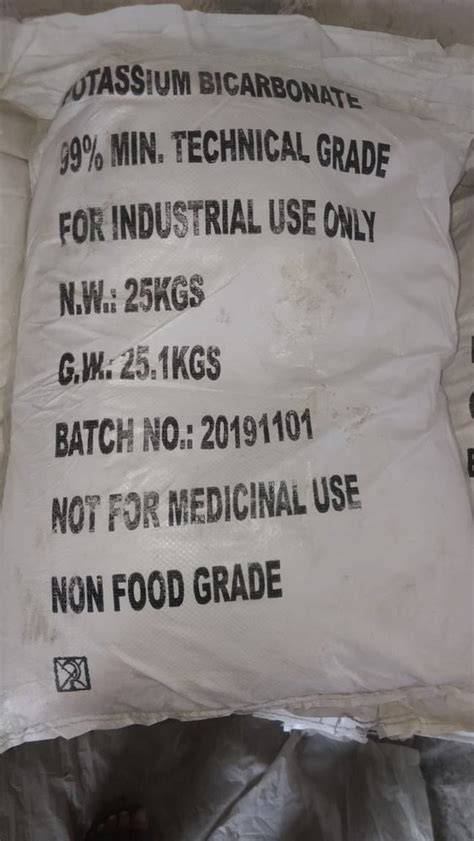 Chinese White Potassium Bicarbonate Pharma Packaging Type 25 Kg Printed Bags 25 Kg Bags At Rs