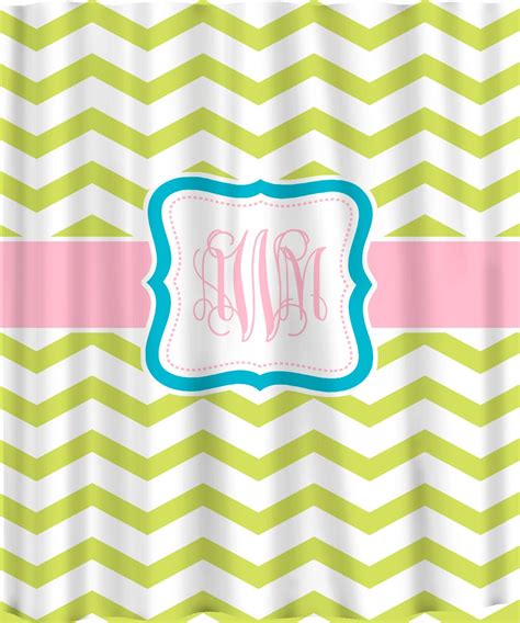 Custom Personalized Chevron Shower Curtain Green And By Redbeauty