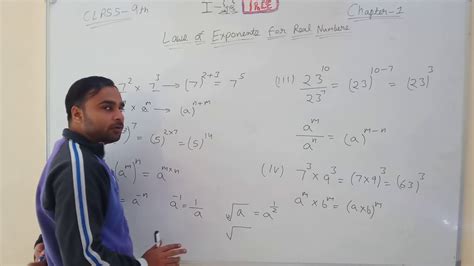 Laws Of Exponents For Real Numbers Class 9th Chapter 1 Exercise 15 Concept Video Youtube