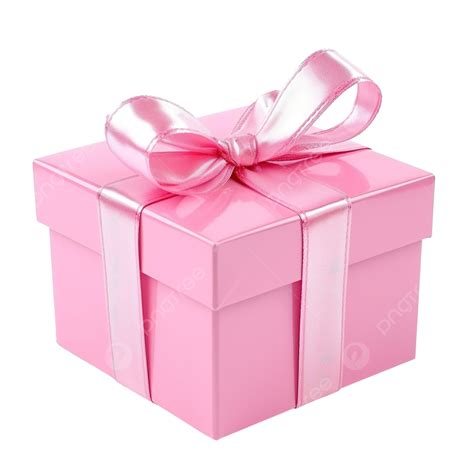 Pink Gift Box Outlined Gift Gift Box Present PNG Transparent Image