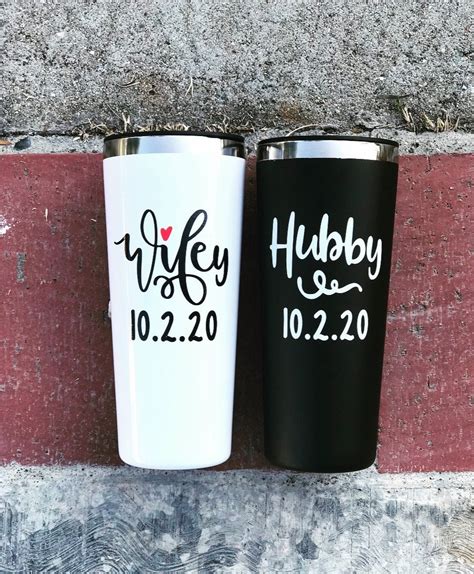 Wifey And Hubby Matching Tumblers Etsy